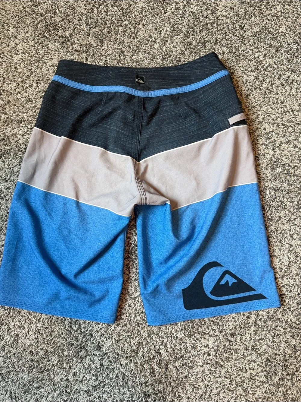 Quiksilver Men’s Black Blue Gray Block Board Shorts size 25